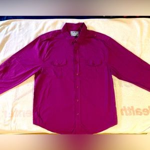 Pre Owned Bruno Long Sleeve Button Down Button Up Casual Shirt, XL, Purple